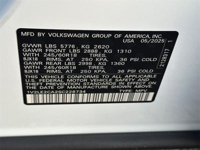 2025 Volkswagen Atlas Cross Sport 2.0T SE