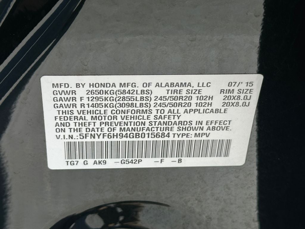 2016 Honda Pilot Touring