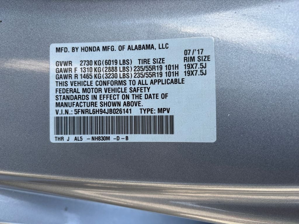 2018 Honda Odyssey Elite