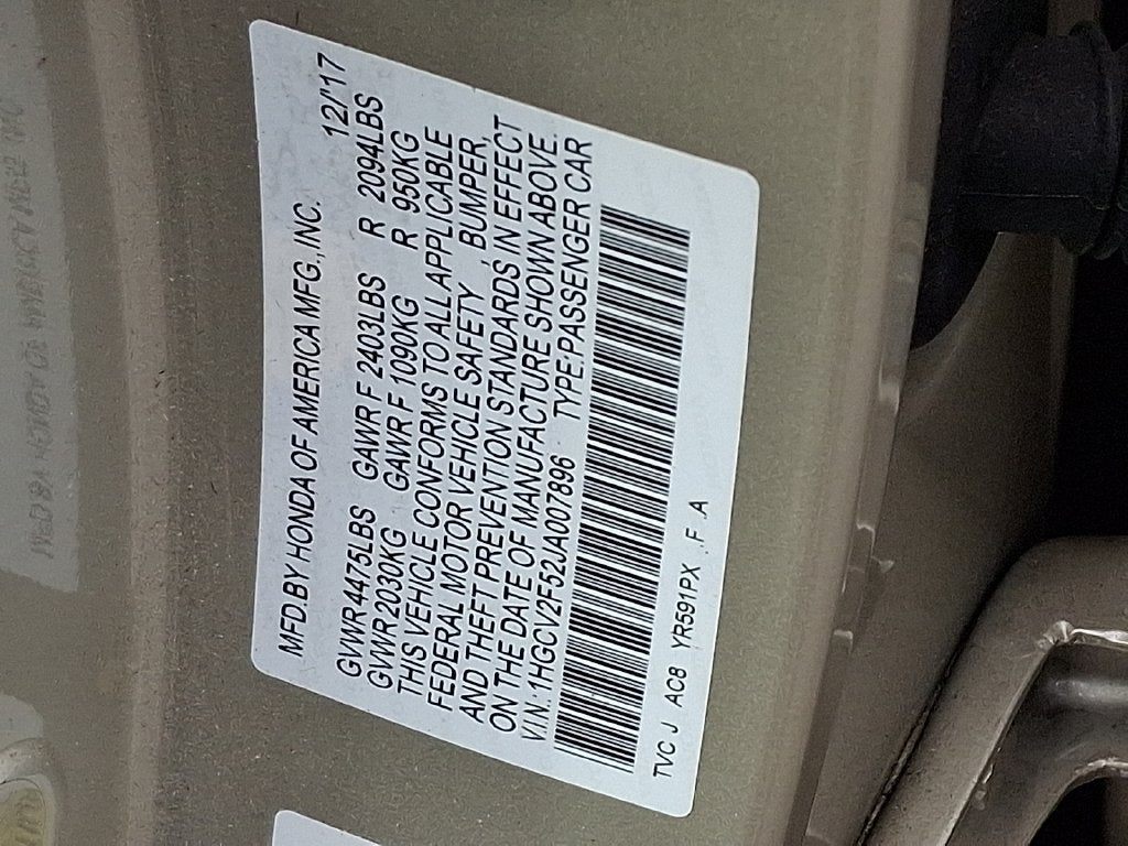 2018 Honda Accord EX-L 2.0T