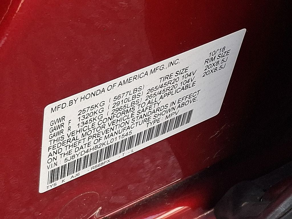 2019 Acura MDX 3.5L Advance Package SH-AWD