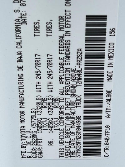 2025 Toyota Tacoma SR5