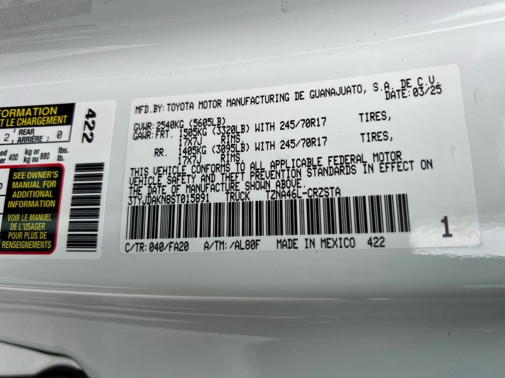 2025 Toyota Tacoma SR