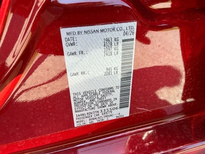 2026 Nissan Altima 2.5 SV