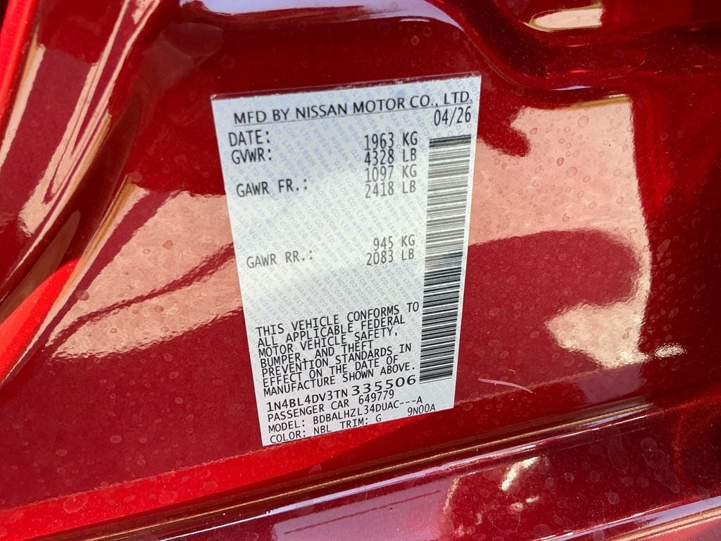 2026 Nissan Altima 2.5 SV