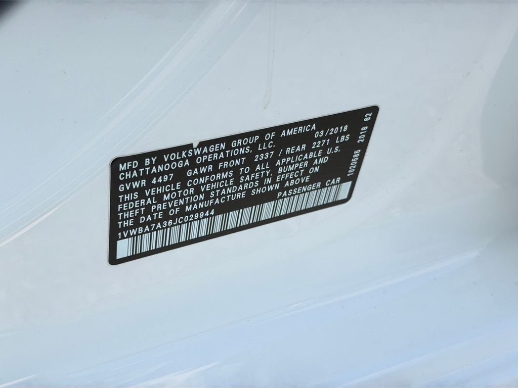 2018 Volkswagen Passat 2.0T SE