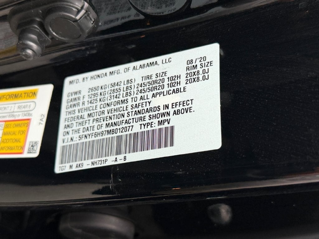 2021 Honda Pilot Touring 8 Passenger