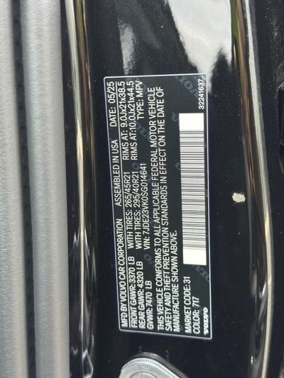 2025 Volvo EX90 Plus Twin Motor Electric 6 Seats 7-Seater