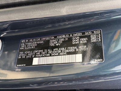 2024 Volvo XC90 B6 Plus Bright Theme 6-Seater Volvo Certified