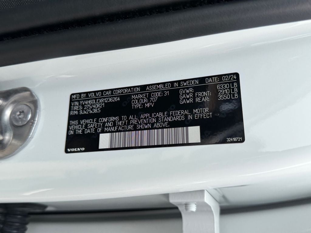2024 Volvo XC90 Recharge Plug-In Hybrid T8 Plus 6 Passenger **Volvo Certified**