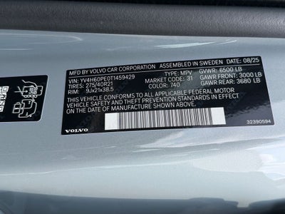 2026 Volvo XC90 Plug-In Hybrid T8 Plus 7 Passenger Volvo Certified