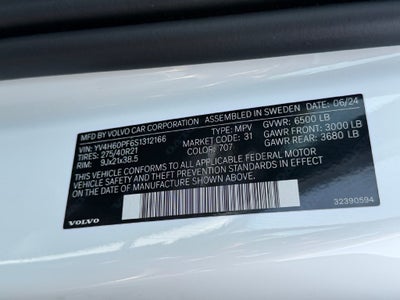 2025 Volvo XC90 Plug-In Hybrid T8 Ultra 7 Passenger