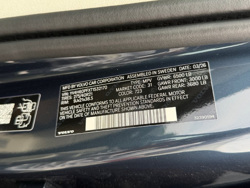 2026 Volvo XC90 Plug-In Hybrid T8 Ultra 7 Passenger