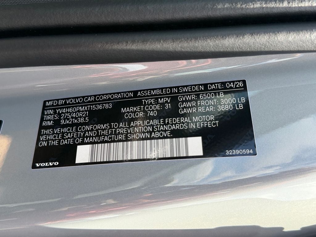 2026 Volvo XC90 Plug-In Hybrid T8 Ultra