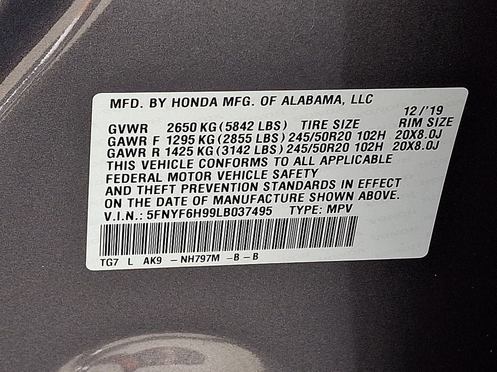 2020 Honda Pilot Touring 8 Passenger