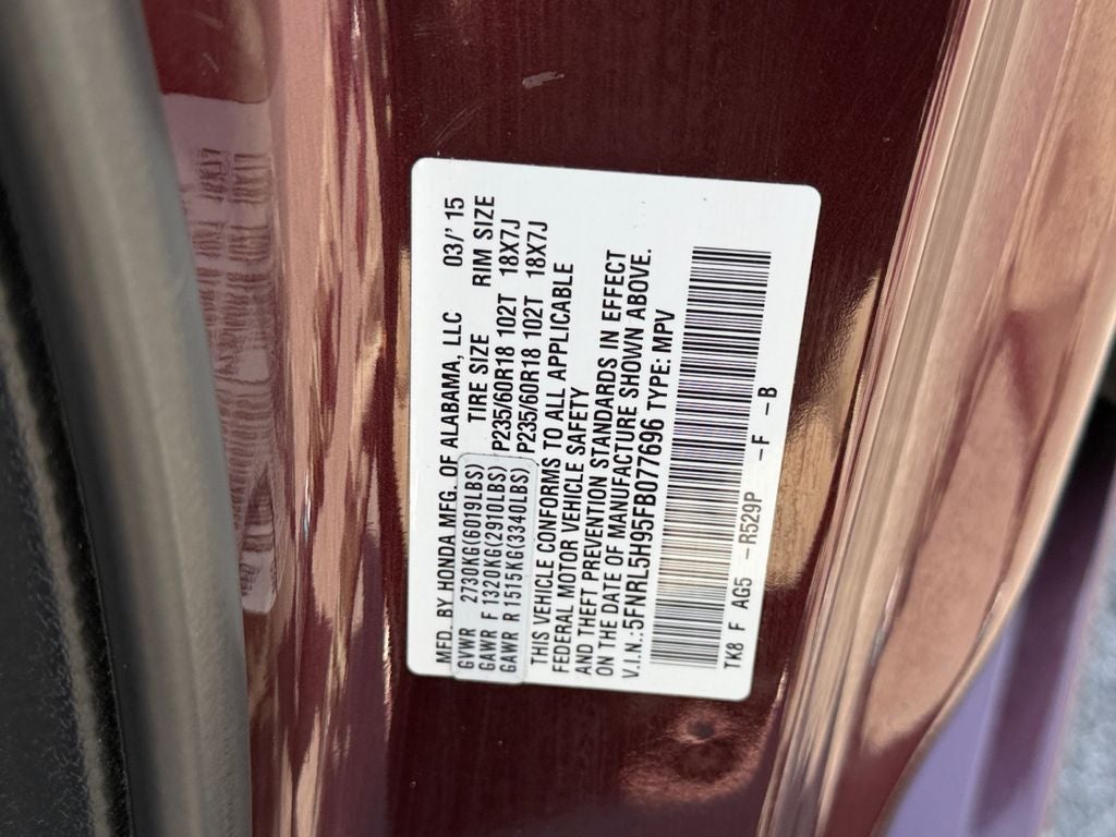 2015 Honda Odyssey Touring