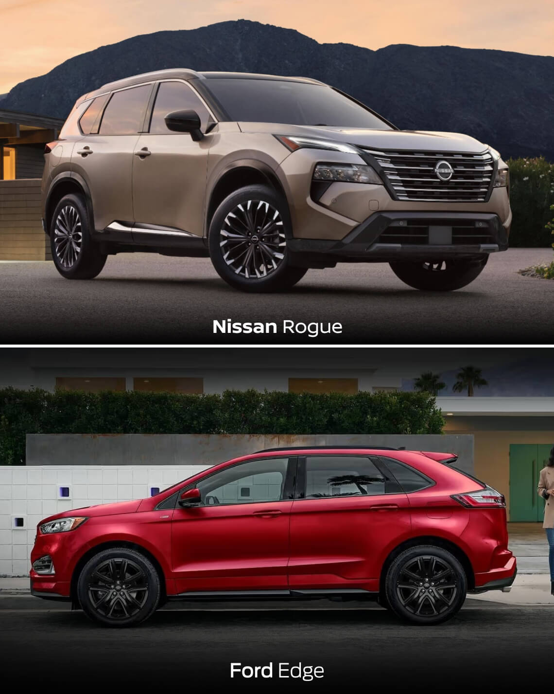 Ford Edge vs. Nissan Rogue Size