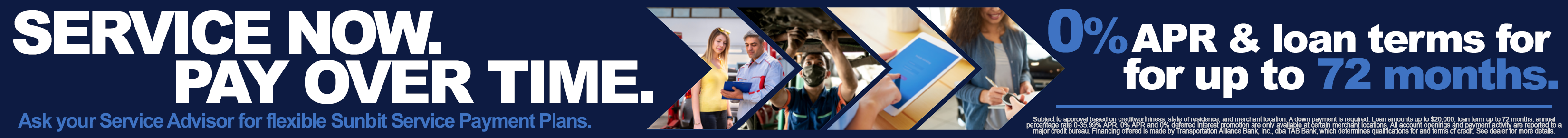 Service Now. Pay Over Time. 